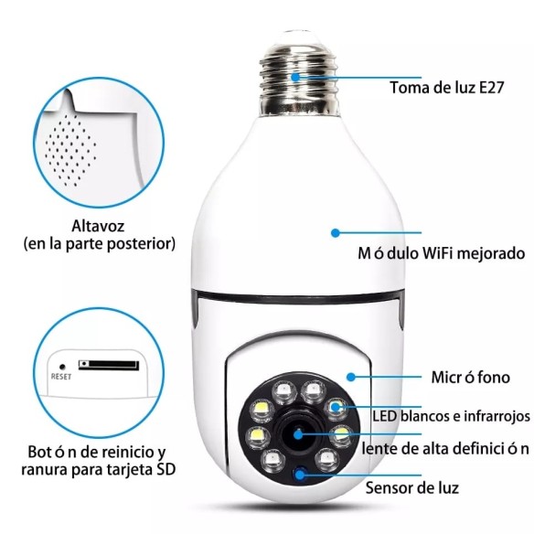 Lâmpada câmera wi-fi