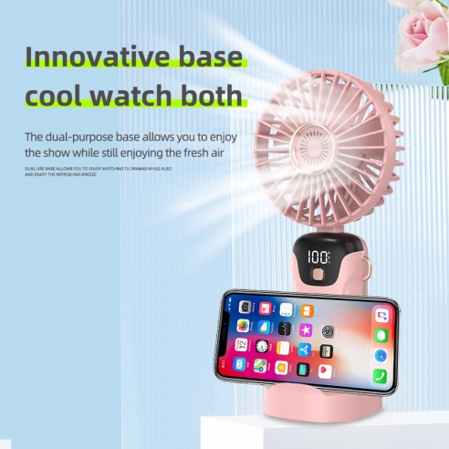 Mini ventilador de mano con pantalla...