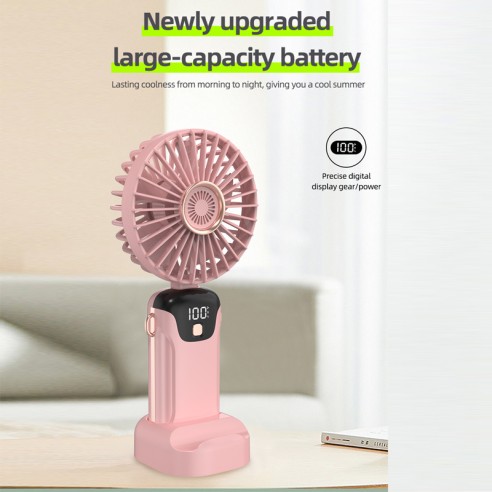 Mini ventilador de mano con pantalla...