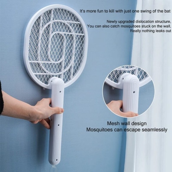 Raquete anti-mosquito com cabo giratório