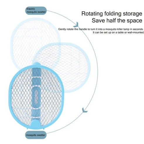 Raquete anti-mosquito com cabo giratório Raquete anti-mosquito com cabo giratório