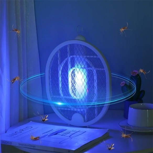 Raquete anti-mosquito com cabo giratório