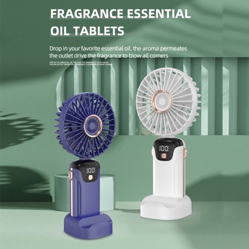 Mini ventilador de mano con pantalla...