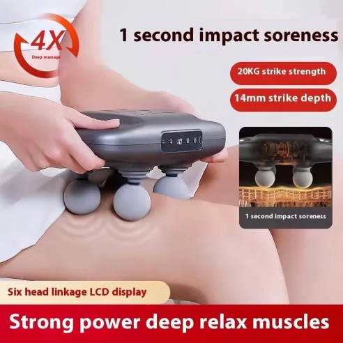 Pistola de massagem de 4 cabeças