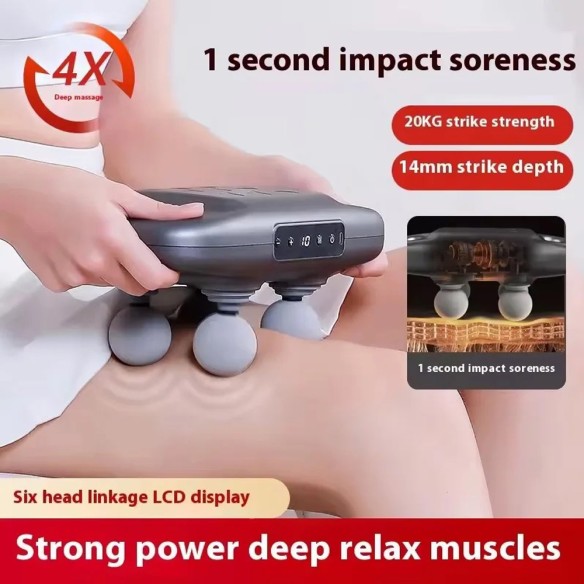Pistola de massagem de 4 cabeças