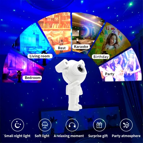 Proyector astronauta con altavoz