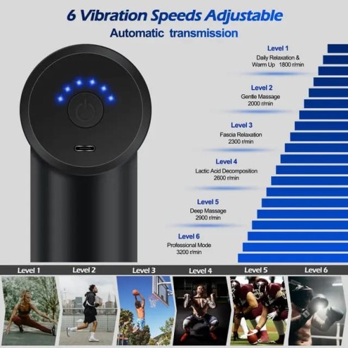 Mini pistola de massagem com botão Mini pistola de massagem com botão