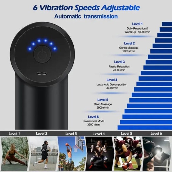 Mini pistola de massagem com botão