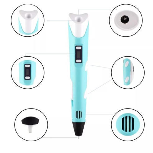 Caneta 3D para crianças com tela de LED