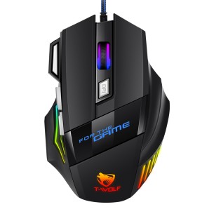 Rato gaming com fio e luz RGB