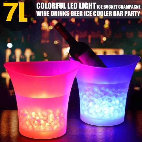 Cubo de hielo LED con altavoz bluetooth