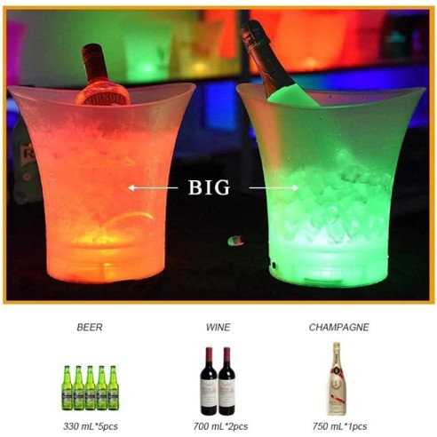 Cubo de hielo LED con altavoz bluetooth