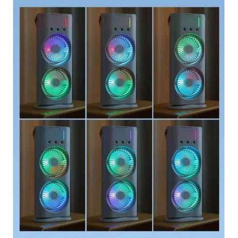 Ventilador torre RGB con doble cabezal Ventilador torre RGB con doble cabezal