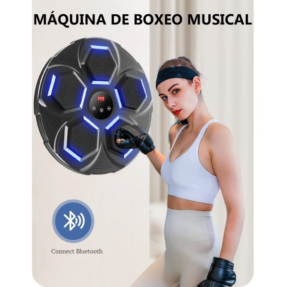 Máquina de boxe musical com luvas