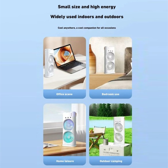 Ventilador torre RGB con doble cabezal