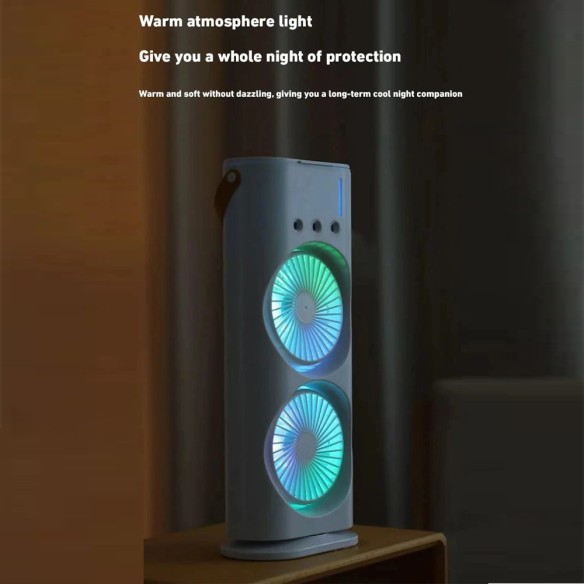 Ventilador torre RGB con doble cabezal