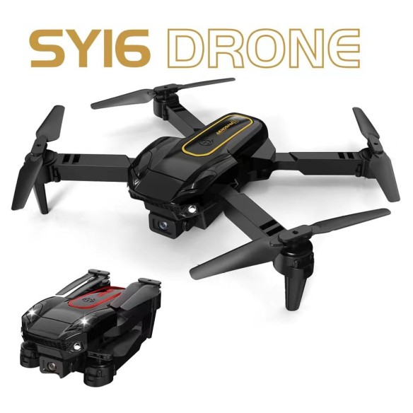 Dron con cámara gran angular y funda