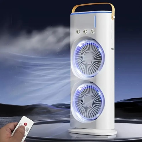 Ventilador de torre RGB com cabeça dupla