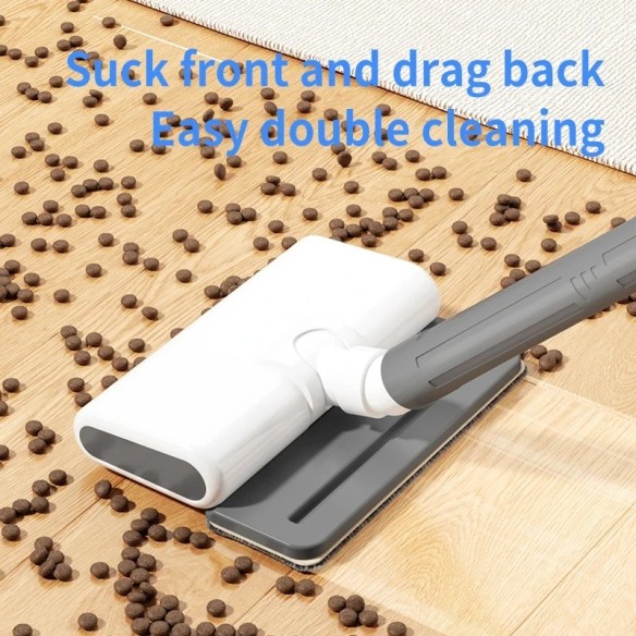 Aspirador de pó sem fio com funções de sucção e limpeza úmida.