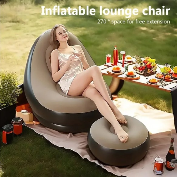 Sillon con reposapiés hinchable