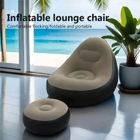 Sillon con reposapiés hinchable