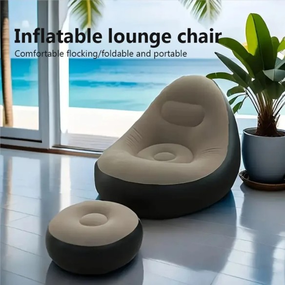Sillon con reposapiés hinchable
