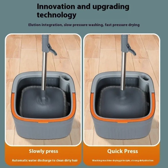 Mopa cuadrada giratoria con cubo de separación de aguas