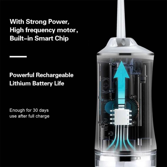 Irrigador dental recargable USB con 4 boquillas