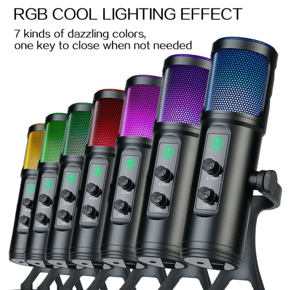 Micrófono para pc con luz RGB