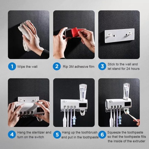Soporte de cepillos con UV