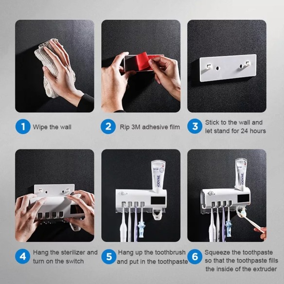 Soporte de cepillos con UV
